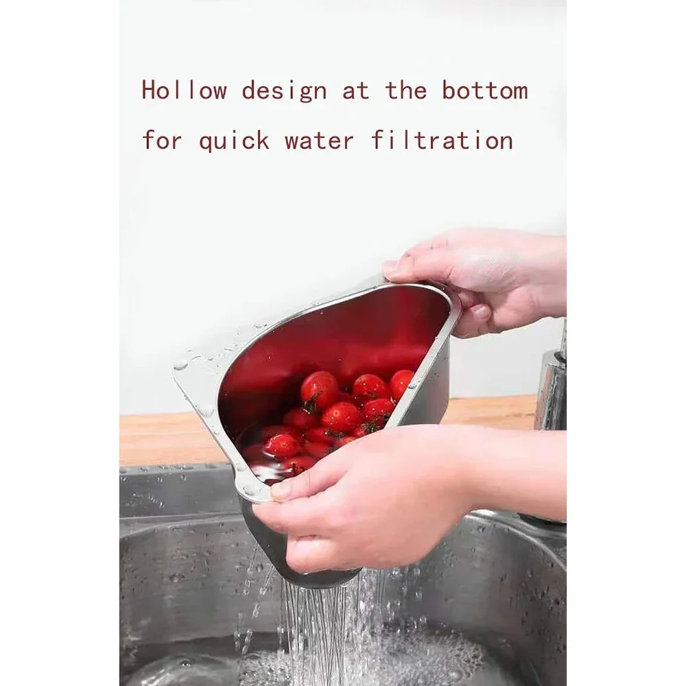Stainless Steel Sink Strainer Basket Triangle Sink,Triangle Sink Drainer Basket - Picture 3 of 6